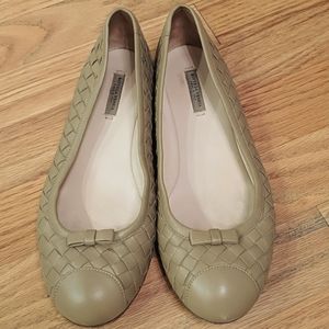 Bottega Veneta Leather Intrecciato Ballet Flat